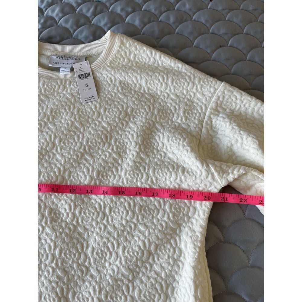 NWT Anthropologie x Mare Mare Odila Puff Sleeve Floral Quilted Dress Cream Small - Picture 4 of 6